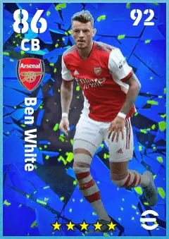 Ben White eFootball 2026 player card — 86 OVR CB
