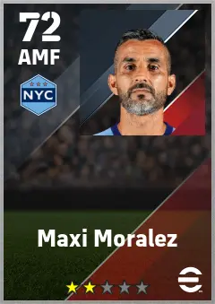 Maxi Moralez eFootball 2026 player card — 72 OVR AMF