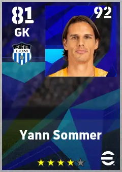 Yann Sommer eFootball 2026 player card — 81 OVR GK