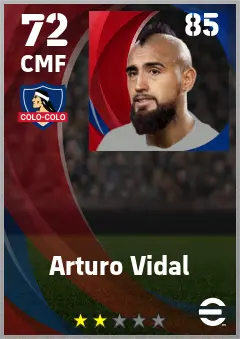 Arturo Vidal eFootball 2026 player card — 72 OVR CMF