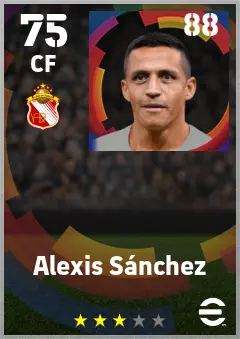 Alexis Sanchez eFootball 2026 player card — 75 OVR CF