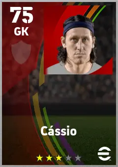 Cassio eFootball 2026 player card — 75 OVR GK