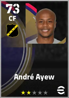 Andre Ayew eFootball 2026 player card — 73 OVR CF