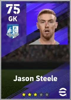 Jason Steele eFootball 2026 player card — 75 OVR GK