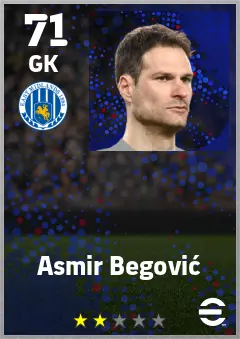 Asmir Begovic eFootball 2026 player card — 71 OVR GK
