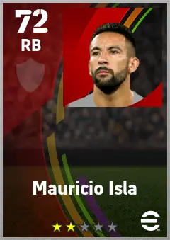Mauricio Isla eFootball 2026 player card — 72 OVR RB
