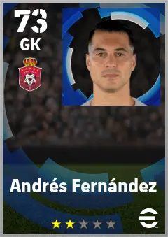 Andres Fernandez eFootball 2026 player card — 73 OVR GK