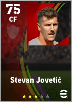 Stevan Jovetic eFootball 2026 player card — 75 OVR CF