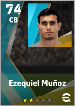 Ezequiel Munoz eFootball 2026 player card — 74 OVR CB