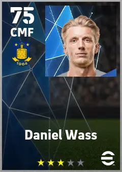 Daniel Wass eFootball 2026 player card — 75 OVR CMF