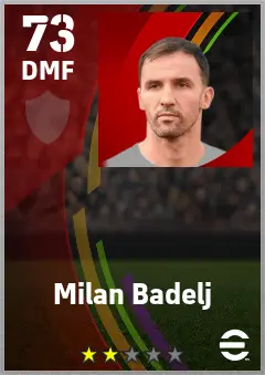 Milan Badelj eFootball 2026 player card — 73 OVR DMF