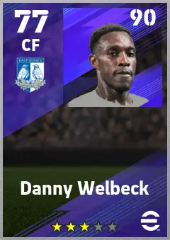 Danny Welbeck eFootball 2026 player card — 77 OVR CF