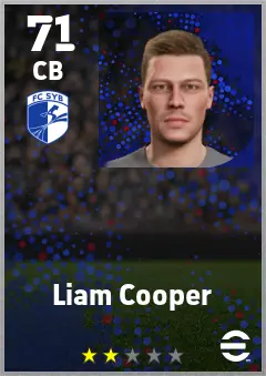 Liam Cooper eFootball 2026 player card — 71 OVR CB