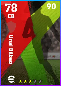 Unai Bilbao eFootball 2026 player card — 78 OVR CB