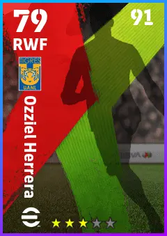 Ozziel Herrera eFootball 2026 player card — 79 OVR RWF