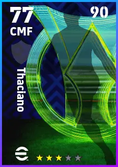 Thaciano eFootball 2026 player card — 77 OVR CMF
