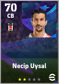 Necip Uysal eFootball 2026 player card — 70 OVR CB
