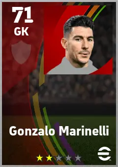 Gonzalo Marinelli eFootball 2026 player card — 71 OVR GK