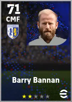 Barry Bannan eFootball 2026 player card — 71 OVR CMF