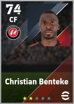 Christian Benteke eFootball 2026 player card — 74 OVR CF