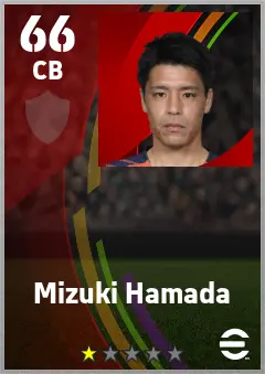 Mizuki Hamada eFootball 2026 player card — 66 OVR CB