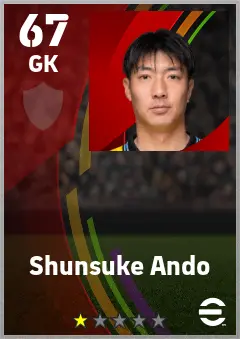 Shunsuke Ando eFootball 2026 player card — 67 OVR GK