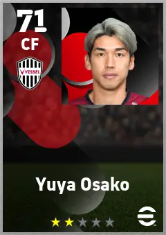 Yuya Osako eFootball 2026 player card — 71 OVR CF