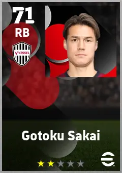 Gotoku Sakai eFootball 2026 player card — 71 OVR RB