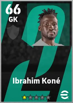 Ibrahim Kone eFootball 2026 player card — 66 OVR GK