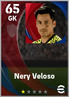 Nery Veloso eFootball 2026 player card — 65 OVR GK