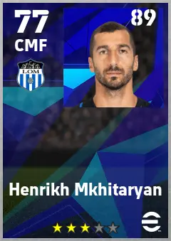 Henrikh Mkhitaryan eFootball 2026 player card — 77 OVR CMF