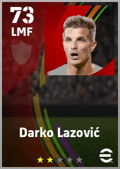 Darko Lazovic eFootball 2026 player card — 73 OVR LMF
