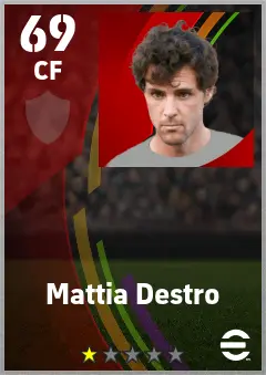 Mattia Destro eFootball 2026 player card — 69 OVR CF