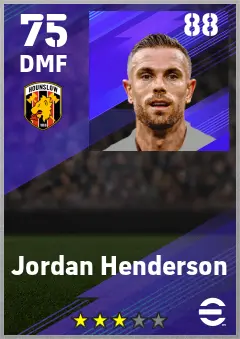 Jordan Henderson eFootball 2026 player card — 75 OVR DMF