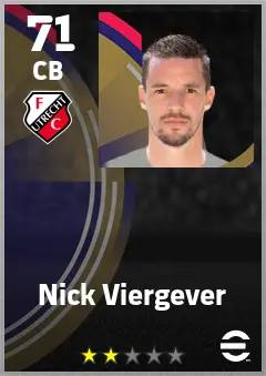 Nick Viergever eFootball 2026 player card — 71 OVR CB