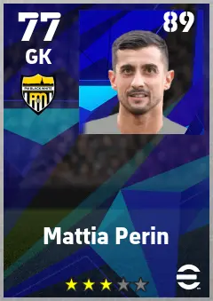 Mattia Perin eFootball 2026 player card — 77 OVR GK