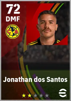 Jonathan dos Santos eFootball 2026 player card — 72 OVR DMF