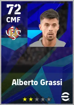 Alberto Grassi eFootball 2026 player card — 72 OVR CMF