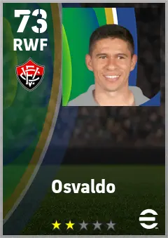 Osvaldo eFootball 2026 player card — 73 OVR RWF