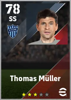 Thomas Muller eFootball 2026 player card — 78 OVR SS
