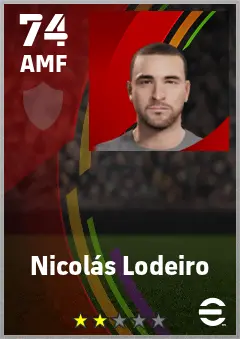 Nicolas Lodeiro eFootball 2026 player card — 74 OVR AMF