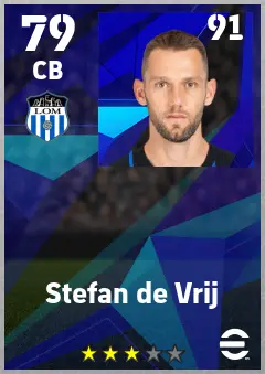Stefan de Vrij eFootball 2026 player card — 79 OVR CB