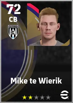 Mike te Wierik eFootball 2026 player card — 72 OVR CB