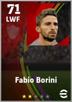 Fabio Borini eFootball 2026 player card — 71 OVR LWF