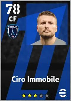 Ciro Immobile eFootball 2026 player card — 78 OVR CF