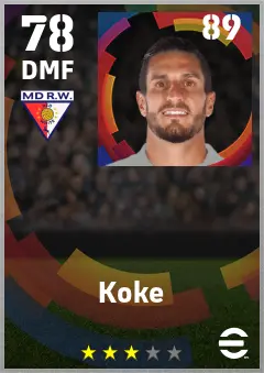 Koke eFootball 2026 player card — 78 OVR DMF