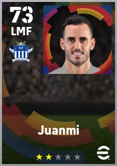 Juanmi eFootball 2026 player card — 73 OVR LMF