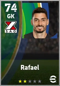 Rafael eFootball 2026 player card — 74 OVR GK