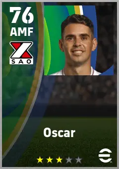 Oscar eFootball 2026 player card — 76 OVR AMF