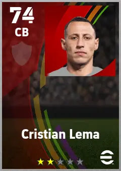 Cristian Lema eFootball 2026 player card — 74 OVR CB